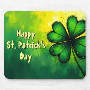 Tapis De Souris Vert, Bonheur & Joie - Bonne Saint-Patrick !