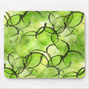 Tapis De Souris vert d'arrière - plan de peinture de main