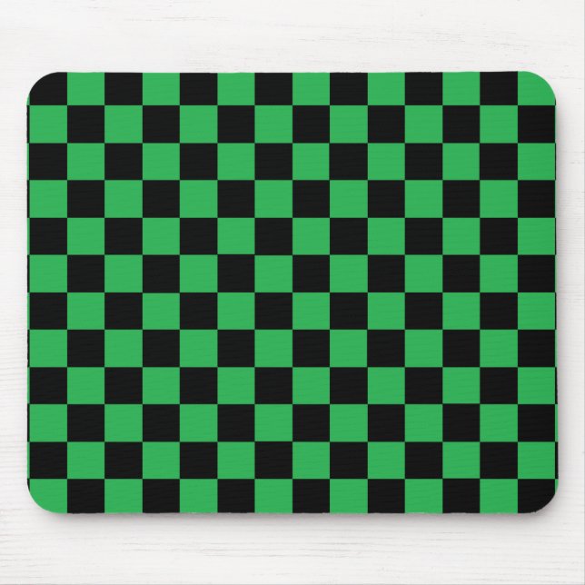 Tapis De Souris Vert et noir Checkered (Devant)
