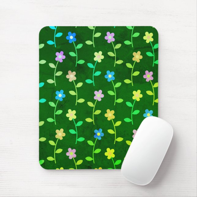 Tapis De Souris Vert floral (Avec souris)
