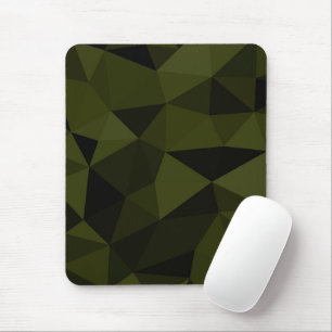Tapis De Souris Vert foncé de l'armée noir motif de maille géométr