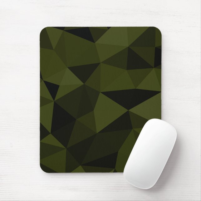 Tapis De Souris Vert foncé de l'armée noir motif de maille géométr (Avec souris)