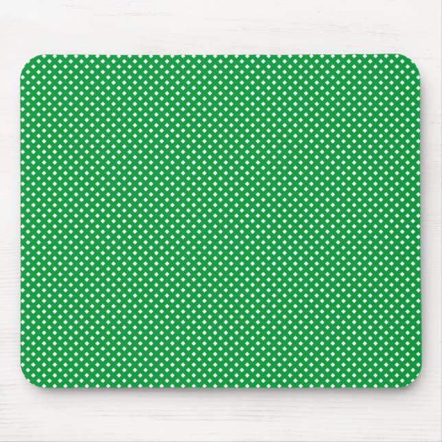 Tapis De Souris Vert Motif net avec blanc (Devant)