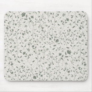 Tapis De Souris Vert sauge floral botanique apaisé sur fond clair