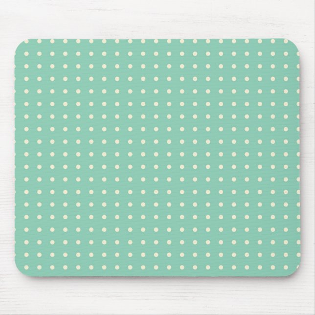 Tapis De Souris Vert turquoise avec le petit pois crème (Devant)