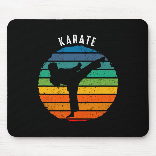 Tapis De Souris Vêtements karaté vintages - Karate coucher de sole (Devant)