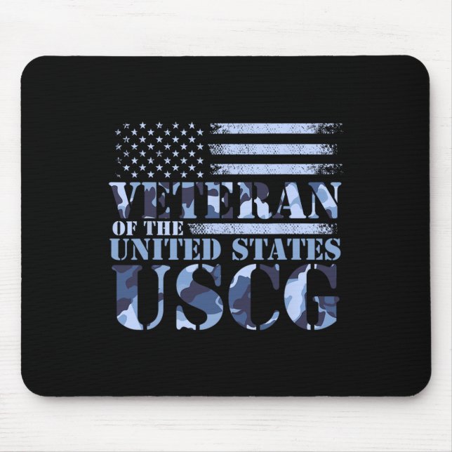 Tapis De Souris Vétéran Des États-Unis Uscg Camo America Fla (Devant)