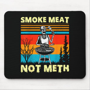 Tapis De Souris Viande fumée vintage pas squelette drôle barbecue 