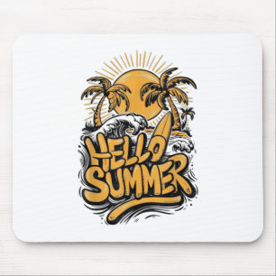 Tapis De Souris Vibe de vacances Bonjour été Sunshine Beach Ocean