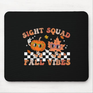 Tapis De Souris Vibes d'automne de l'escadron de vision Citrouille