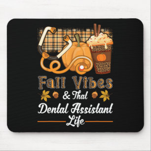 Tapis De Souris Vibes d'automne Dental Istant de vie Citrouille Ép