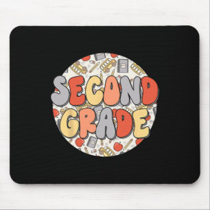 Tapis De Souris Vibes de deuxième année super Enseignants rétro En