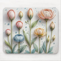 Vibes de printemps Fleur Pad de souris - Fraîche &