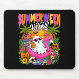 Tapis De Souris Vibes de Summerween Plage Fantôme Épouvantable Été