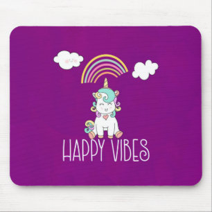 Tapis De Souris Vibes Joyeuses Cute Smiling Unicorn