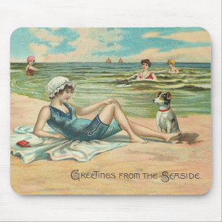 Tapis De Souris Victorian Beach maillot de bain Girl