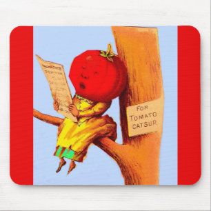 Tapis De Souris Victorian carte de commerce tomate chef femme