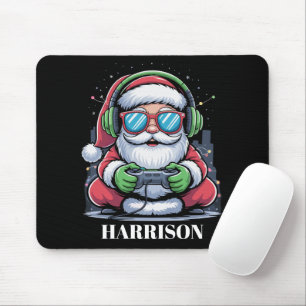 Tapis De Souris Vidéo de Noël personnalisée pour joueurs Santa Noë