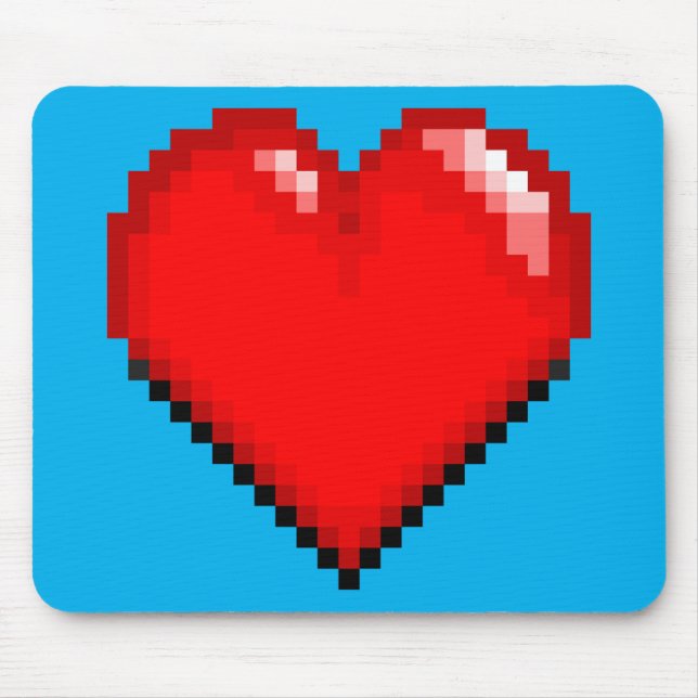 Tapis De Souris Videogame Life Heart - Coeur Pixel (Devant)