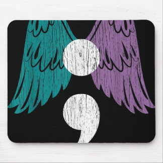 Tapis De Souris Vie Semicolon Ailes Sensibilisation au suicide San