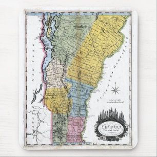 Tapis De Souris Vieille carte 1814 du Vermont