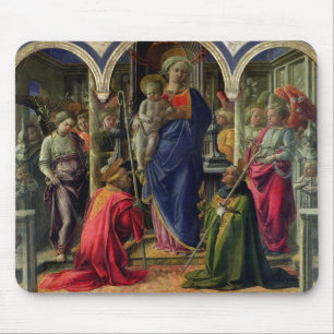 Tapis De Souris Vierge et enfant entourés par des anges