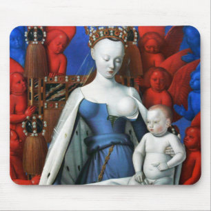 Tapis De Souris Vierge et enfant entourés par des anges - Fouquet