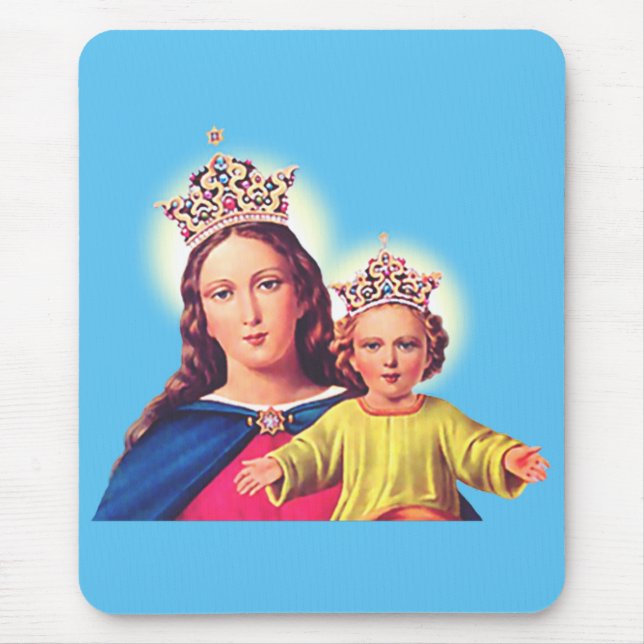 Tapis De Souris Vierge Marie reine avec Jésus (Devant)