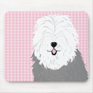 Tapis De Souris Vieux chien de berger anglais (avec les yeux