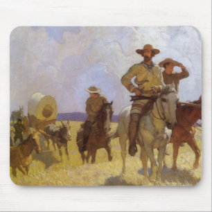 Tapis De Souris Vieux Cowboys, Le Costume Parkman par NC Wyeth