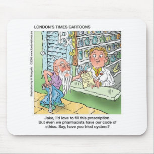 Tapis De Souris Vieux Monsieur & La Pharmacie Cadeaux de Dessin An