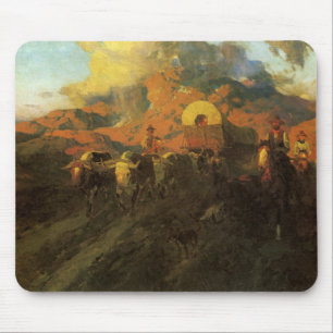 Tapis De Souris Vieux Ouest américain, piste Overland par Johnson