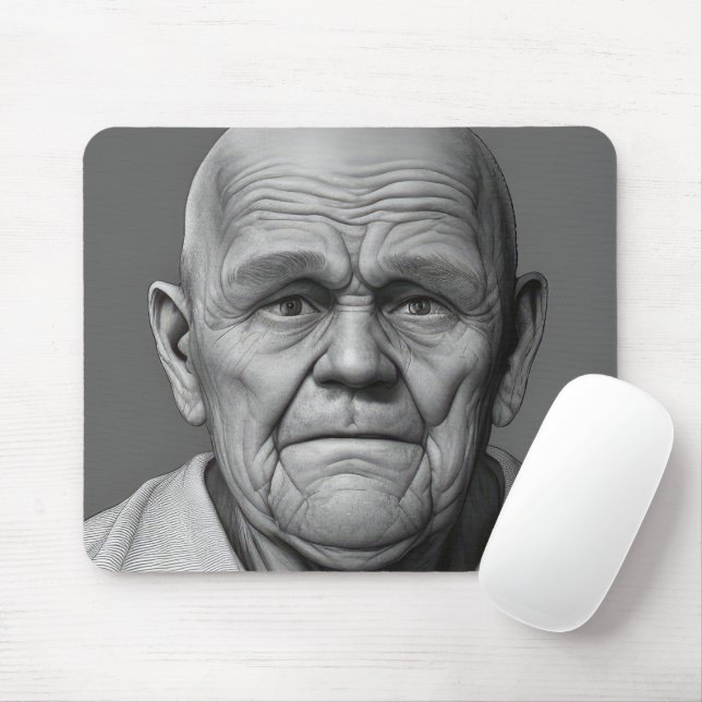 Tapis De Souris Vieux visage grincheux (Avec souris)