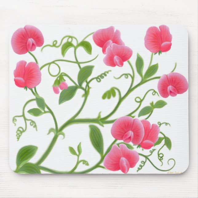 Tapis De Souris Vigne Mousepad de fleur de pois doux (Devant)