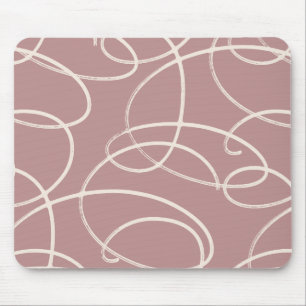 Tapis De Souris Vigne Tourbillonnante Abstraite Rose Moderne de