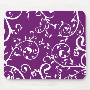 Tapis De Souris Vignes de tourbillonnement de KRW pourpres