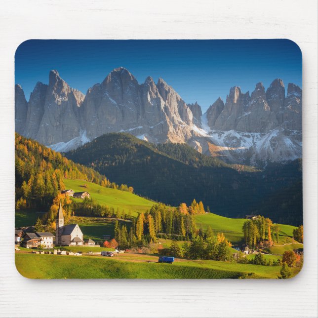 Tapis De Souris Village de dolomites dans le mousepad de chute (Devant)