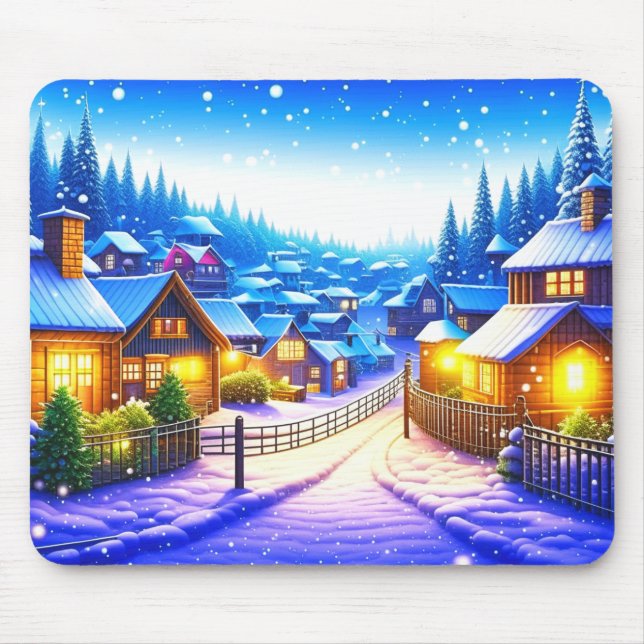 Tapis De Souris Village de Noël (Devant)