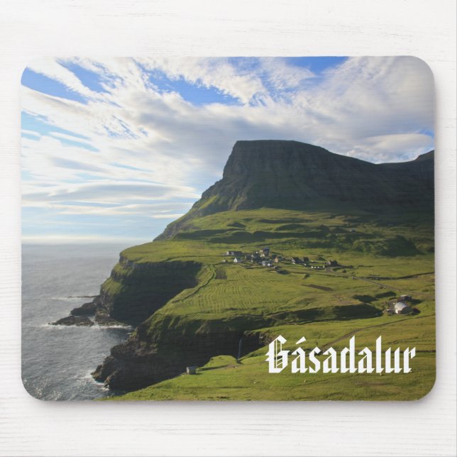 Tapis De Souris Village féroïen de Gásadalur : Mousepad (Devant)