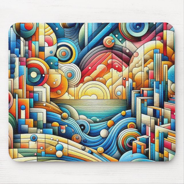 Tapis De Souris Ville au lever du soleil  (Devant)