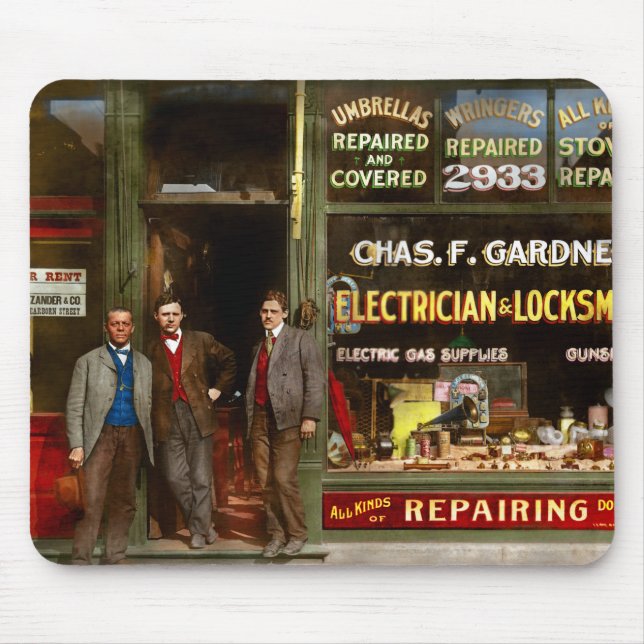 Tapis De Souris Ville - Chicago, IL - Tout réparé 1899 (Devant)