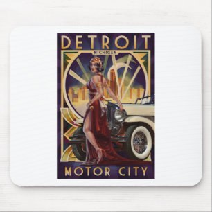 Tapis De Souris Ville de moteur de Detroit, Michigan  