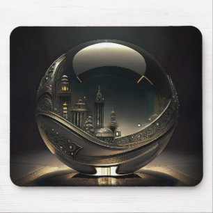 Tapis De Souris Ville futuriste dans un globe en verre transparent