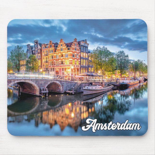 Tapis De Souris Ville Historique D'Amsterdam, Pays-Bas (Devant)