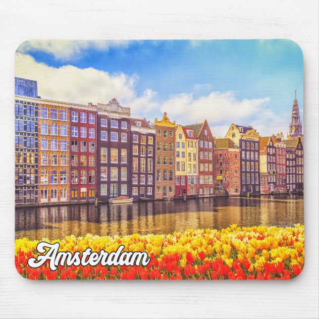 Tapis De Souris Ville Historique D'Amsterdam, Pays-Bas (Devant)