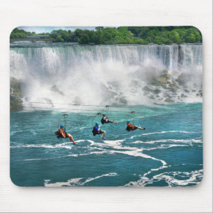 Tapis De Souris Ville - Niagara NY - Volant au-dessus des chutes d