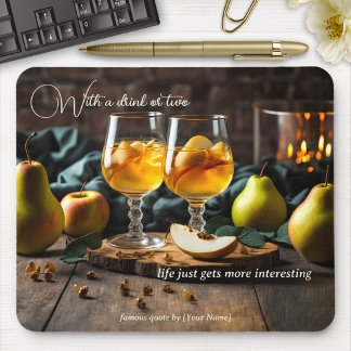 Tapis De Souris Vin de poires Boisson amusant