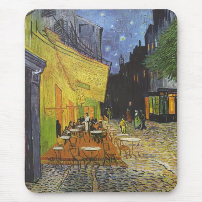 Tapis De Souris Vincent Van Gogh - Café Terrasse en soirée (Devant)