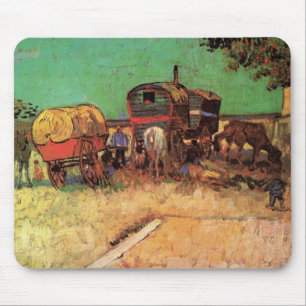 Tapis De Souris Vincent van Gogh - Campement de Tsiganes Caravanes
