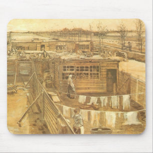 Tapis De Souris Vincent van Gogh - Chantier de charpentier et buan